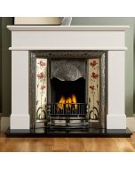 Gallery Pisa 54â€™â€™ Marble Fireplace with Normandy Cast Iron Insert